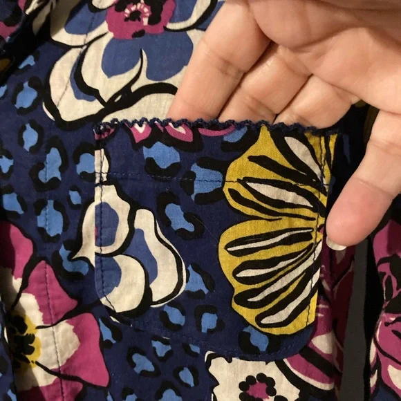 Vera Bradley African Violet Floral 2 Piece Pajamas - Loungewear In XS NWOT - Picture 2 of 15